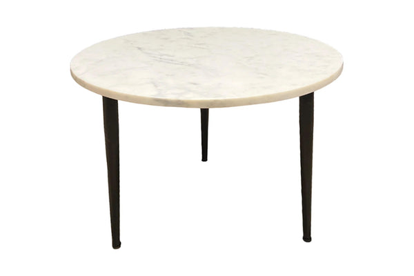 Set Of Two Coffee Tables Adlon 50cm/110cm Acacia Wood Natural Marble White