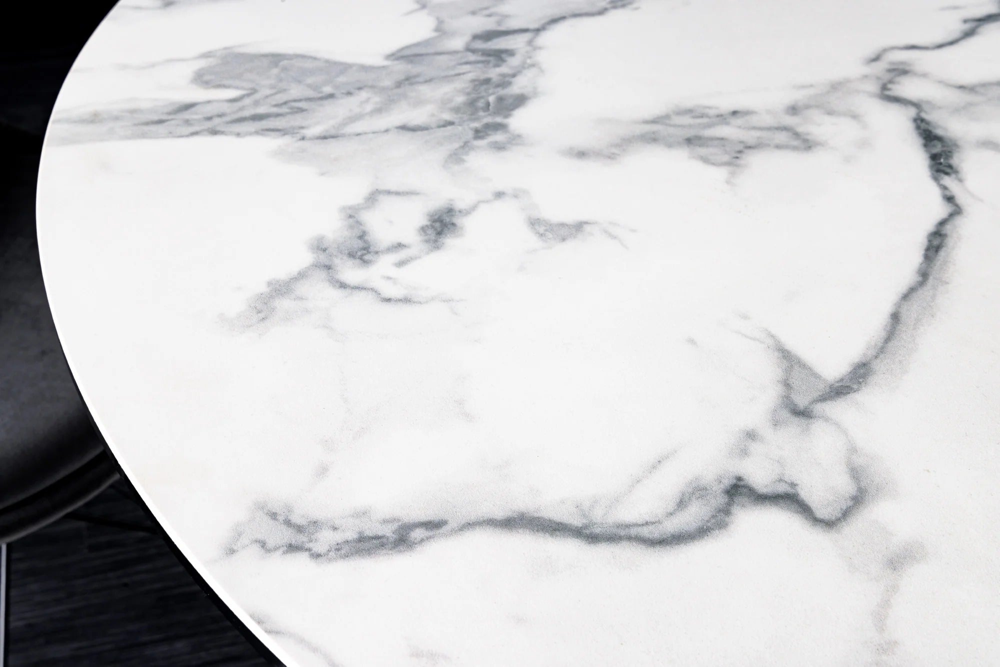 Round Dining Table Horizon 120cm Ceramic White Marble