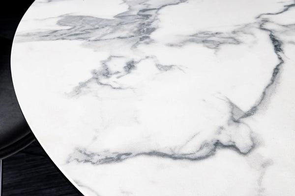 Round Dining Table Horizon 120cm Ceramic White Marble