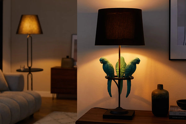 Table Lamp Wildlife 75cm Green Parrots