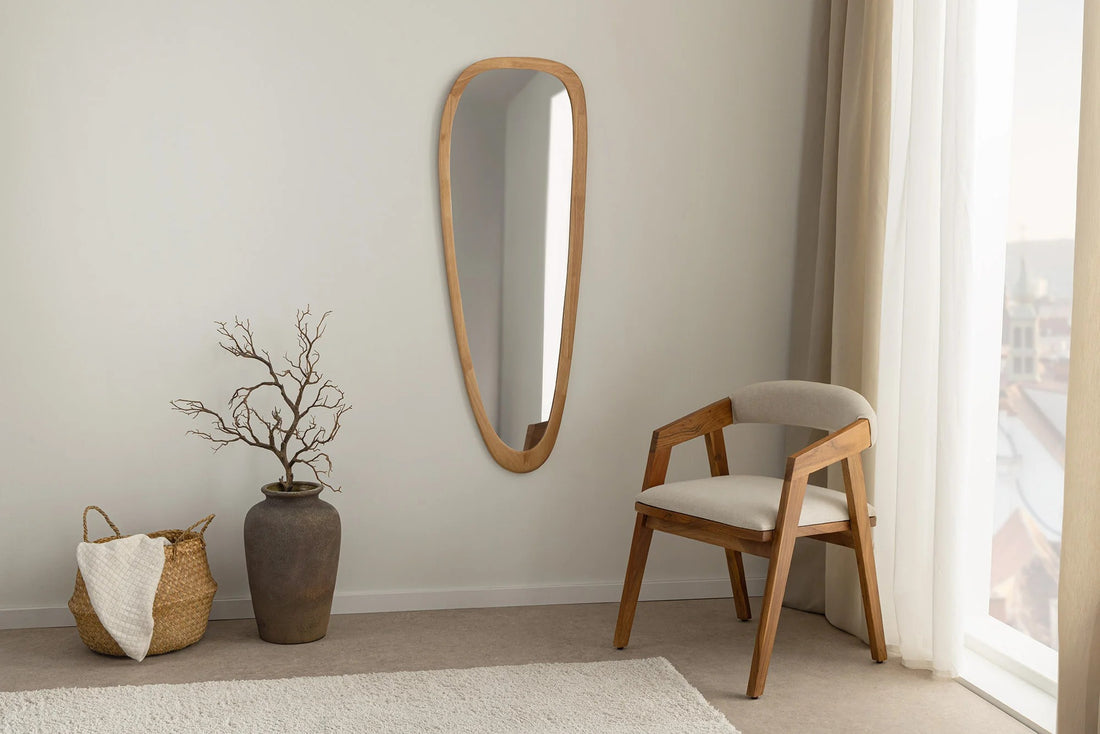 Wall Mirror Organic 122cm Oak Look