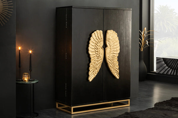 Bar Cabinet Angel 95cm Mango Wood Black