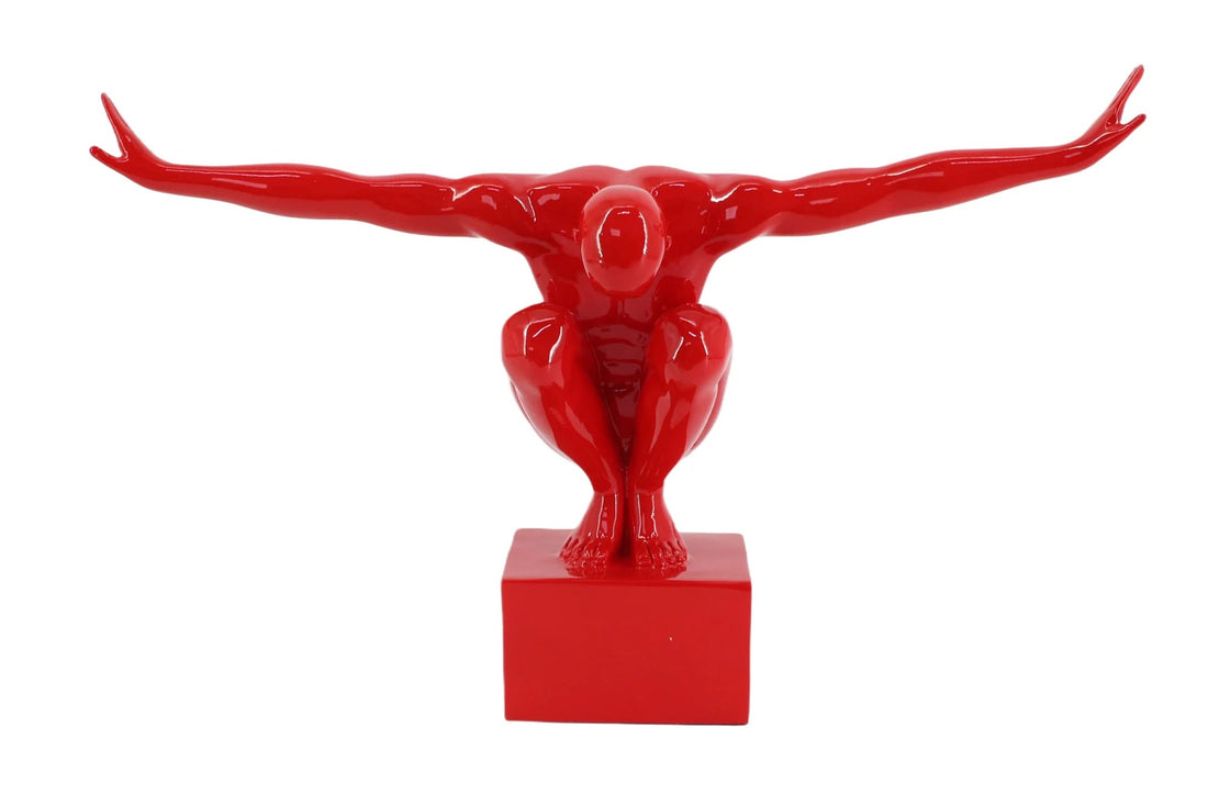 Decoration Figurine High Diver 50cm Polyresin Red