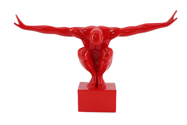 Decoration Figurine High Diver 50cm Polyresin Red
