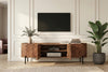 TV Stand Adlon 200cm Mango Wood Brown 3D Effect