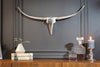 Decorative Bull Horns Texas 75cm Metal Chrome