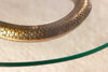 Round Side Table Wildlife Snake 62cm Glass Metal Copper