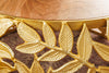 Set Of 2 Round Nesting Coffee Tables Abstract Leaf 54cm/68cm Metal Gold
