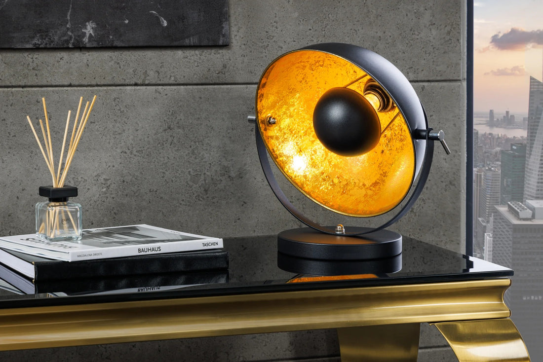 Table Lamp Studio 38cm Metal Black Gold