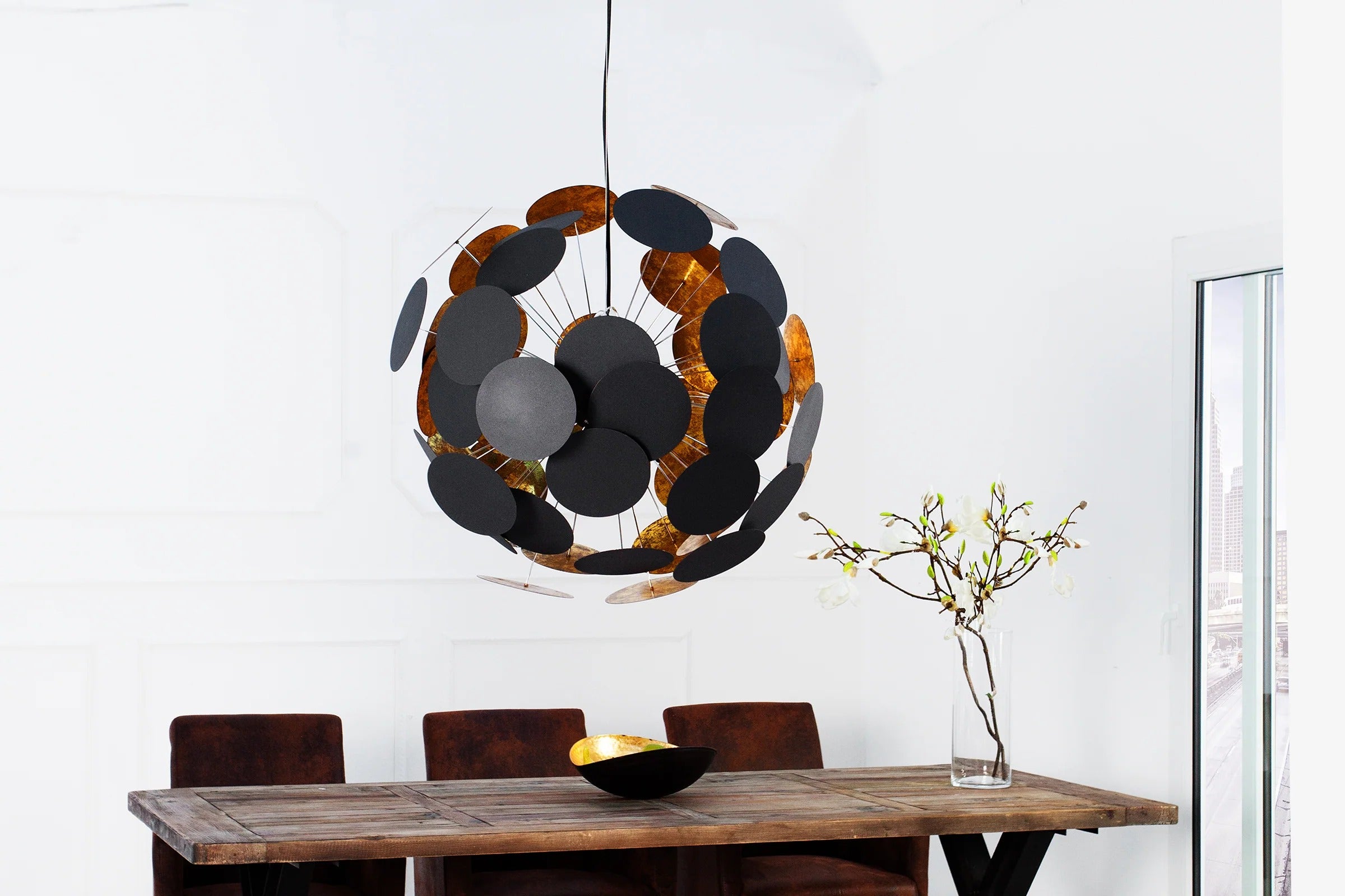 Hanging Lamp Eon 70cm Metal Black Gold
