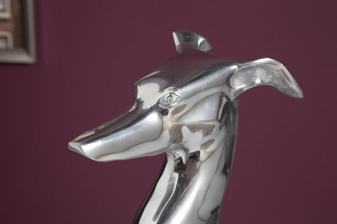 Figure Greyhound 69cm Metal Silver