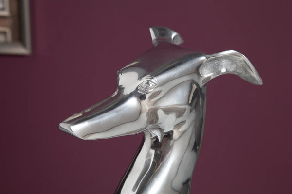 Figure Greyhound 69cm Metal Silver
