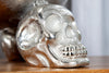 Fruit Bowl Skull 35cm Metal Silver