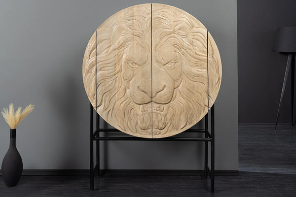 Cabinet Lion 140cm Mango Wood White