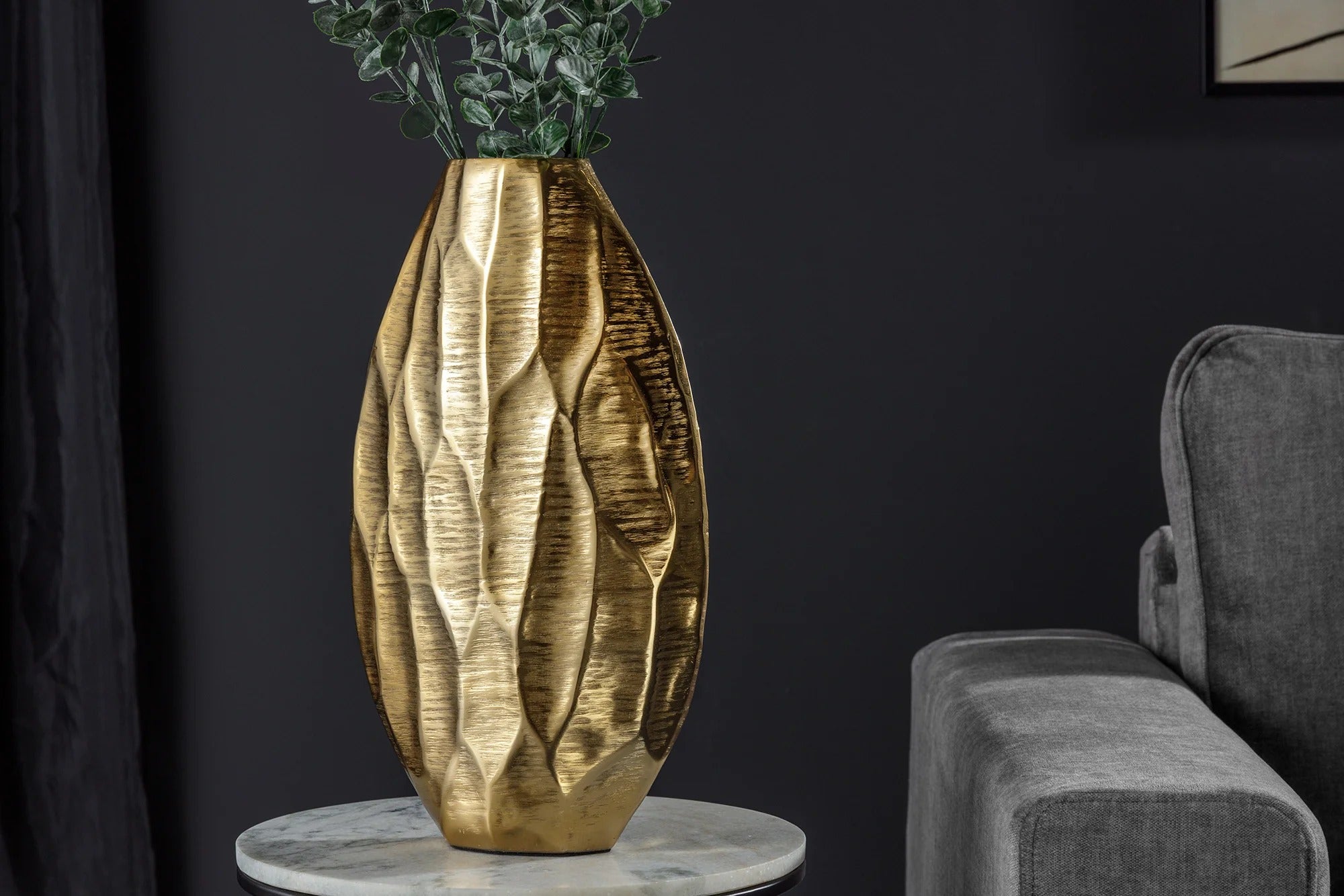 Vase Organic Orient 44cm Metal Gold