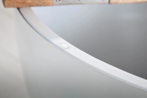 Round Coffee Table Industrial Storage 70cm Mango Wood White