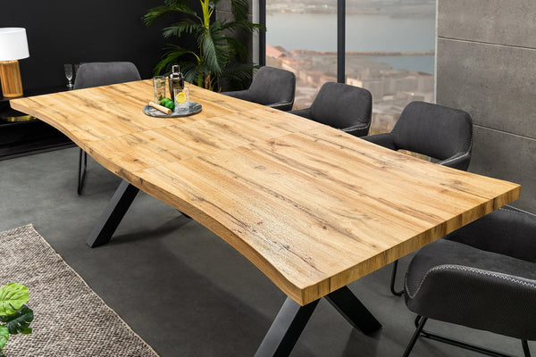 Dining Table Ranger 180-220cm Wild Oak Look Natural X-Frame