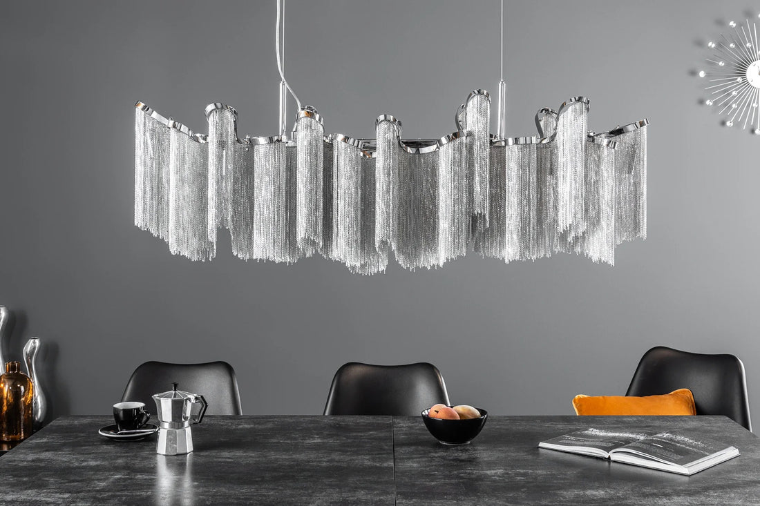 Hanging Lamp Elegance 118cm Metal Silver