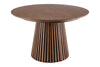 Round Extendable Dining Table Yoko 120-160-200cm Oak Wood Brown