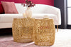 Set Of 2 Round Nesting Coffee Tables Ambrosia 35cm/45cm Metal Gold