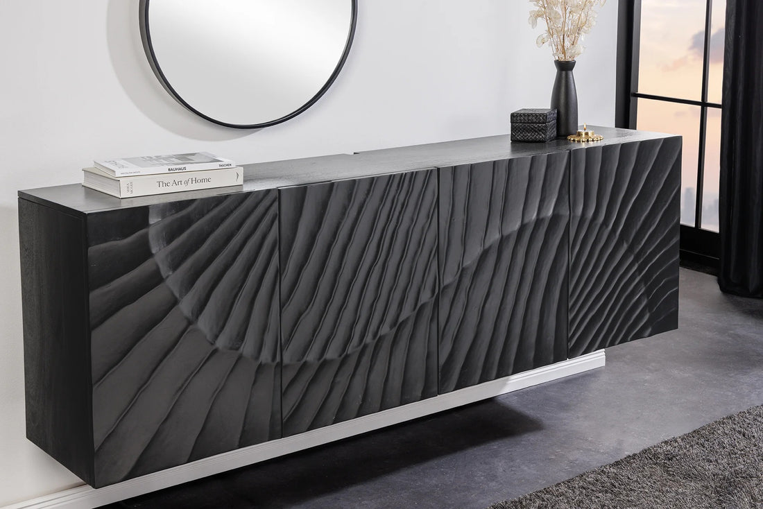 Floating Sideboard Fossil 177cm Mango Wood Black