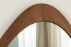 Wall Mirror Organic 65cm Walnut Look Brown