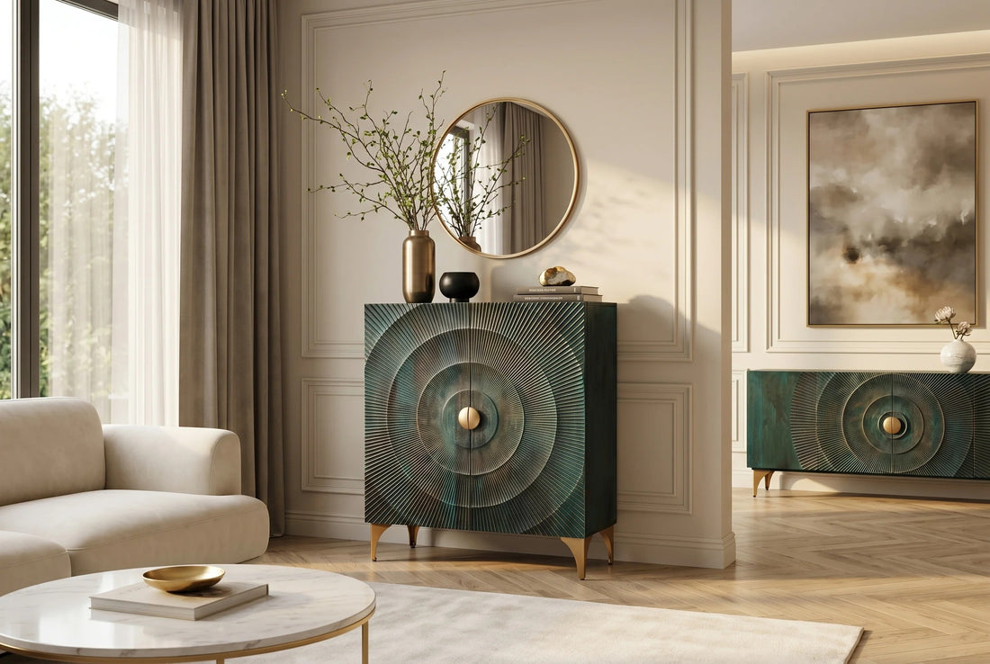 Cabinet Golden Eye 120cm Mango Wood Turquoise