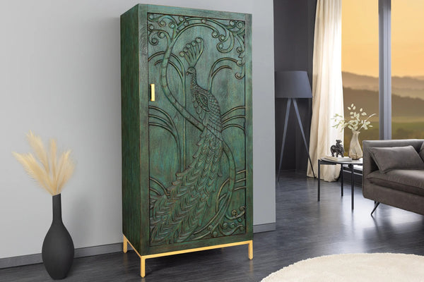Cabinet Peacock 166cm Mango Wood Green