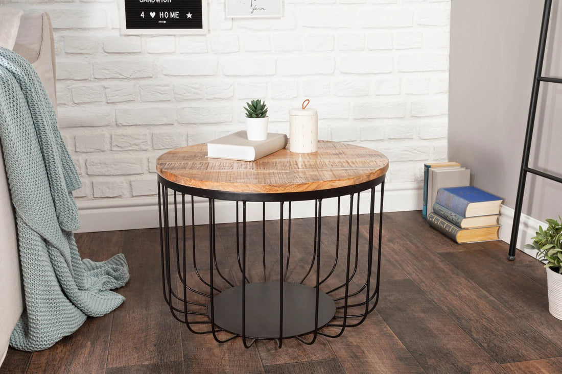 Round Side Table Fortress Loft 40cm Mango Wood Natural