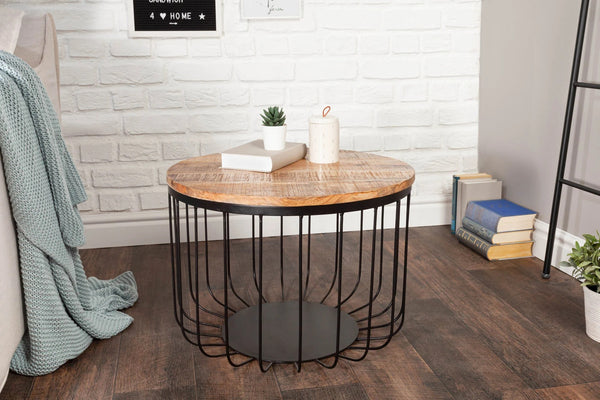 Round Side Table Fortress Loft 40cm Mango Wood Natural