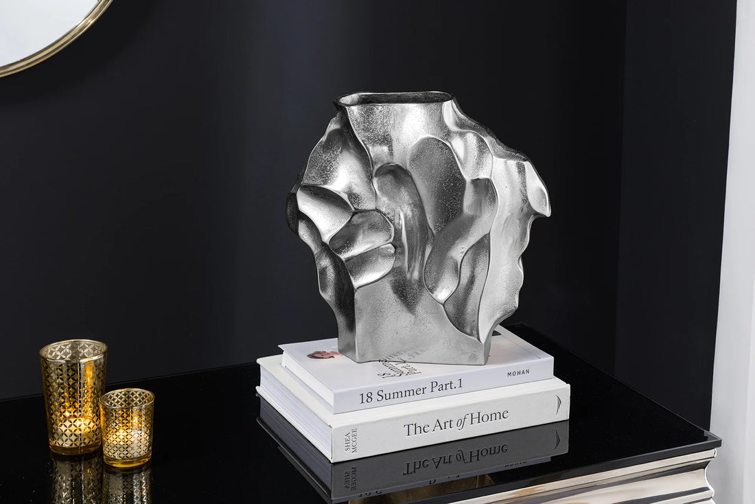 Vase Liquid 30cm Metal Silver