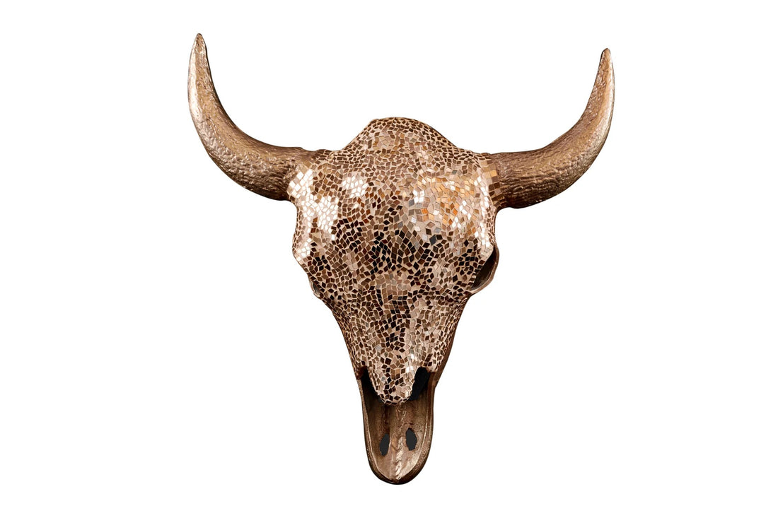 Decorative Skull Matador 56cm Metal Gold