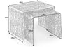 Set Of 2 Nesting Coffee Tables Abstract 39cm/49cm Metal Silver