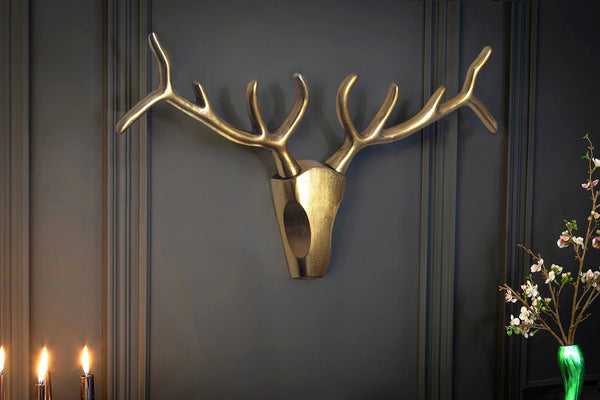 Deer Antler Veado 98cm Metal Gold