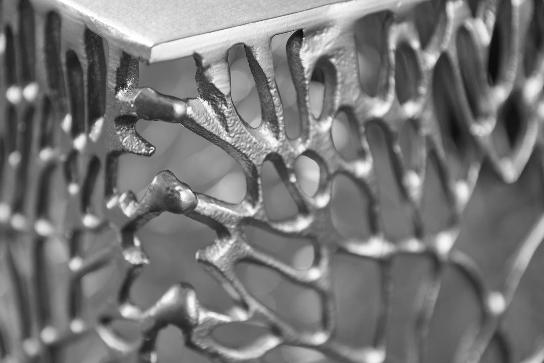 Set Of Two Side Tables Ambrosia 40cm/45cm Metal Silver