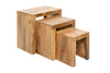 Set Of 3 Side Tables Makassar 29cm/37cm/45cm Mango Wood Natural