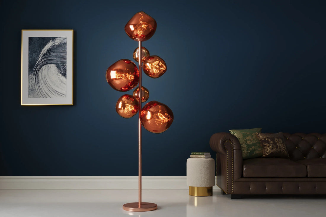 Floor Lamp Liquid Diamond 168cm Glass Copper