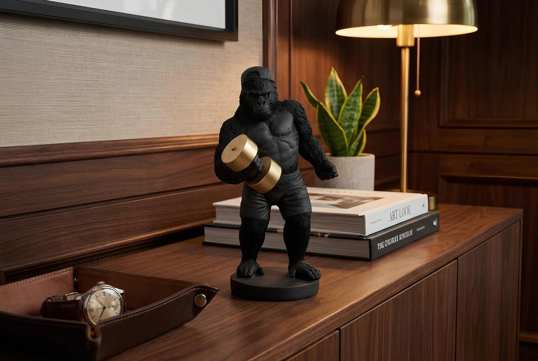 Decoration Figure King Ape 29cm Polyresin Black