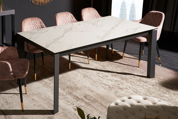Dining Table Explorer 180-240cm Ceramic White Marble Look