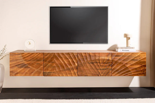 Floating TV Stand Fossil 200cm Mango Wood Brown