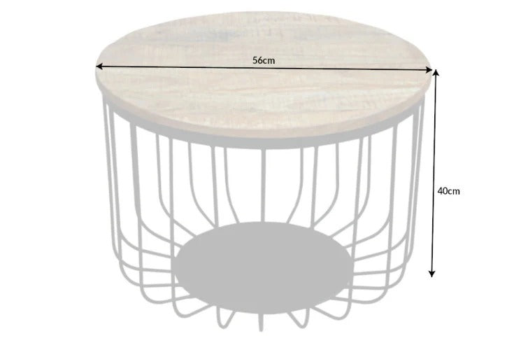 Round Side Table Fortress Loft 40cm Mango Wood Natural