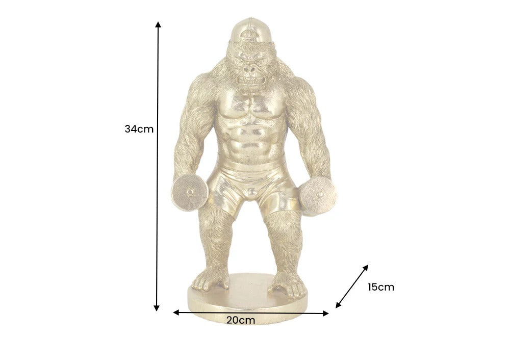 Decoration Figurine King Ape 34cm Polyresin Gold