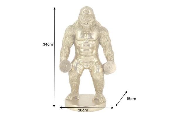 Decoration Figurine King Ape 34cm Polyresin Gold