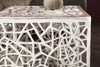 Set Of 2 Nesting Coffee Tables Abstract 39cm/49cm Metal Silver