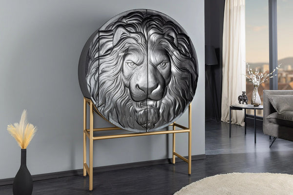 Cabinet Lion 140cm Mango Wood Black