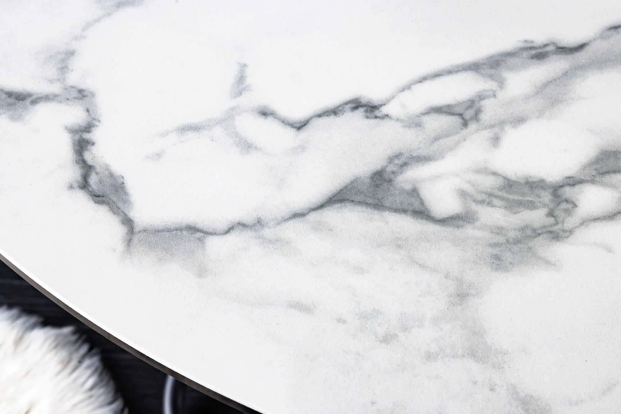 Round Dining Table Horizon 120cm Ceramic White Marble
