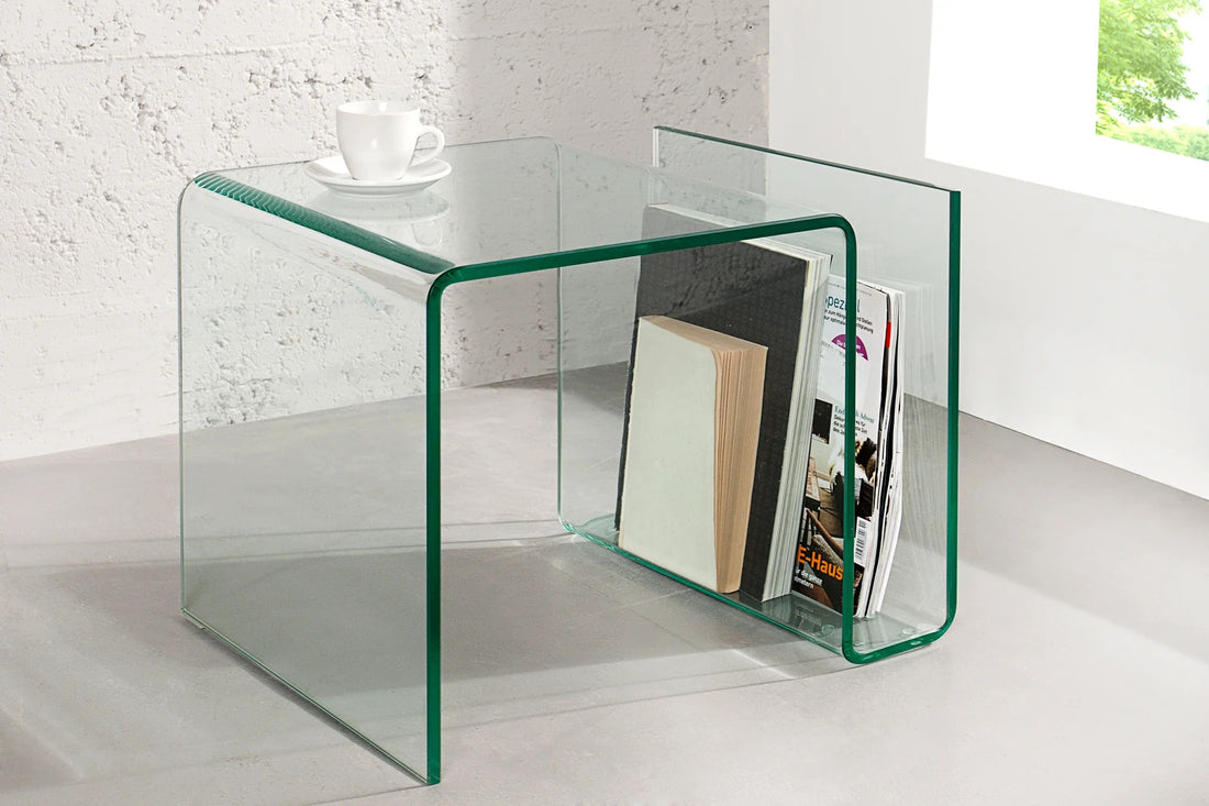 Coffee Table Quartz 50cm Glass