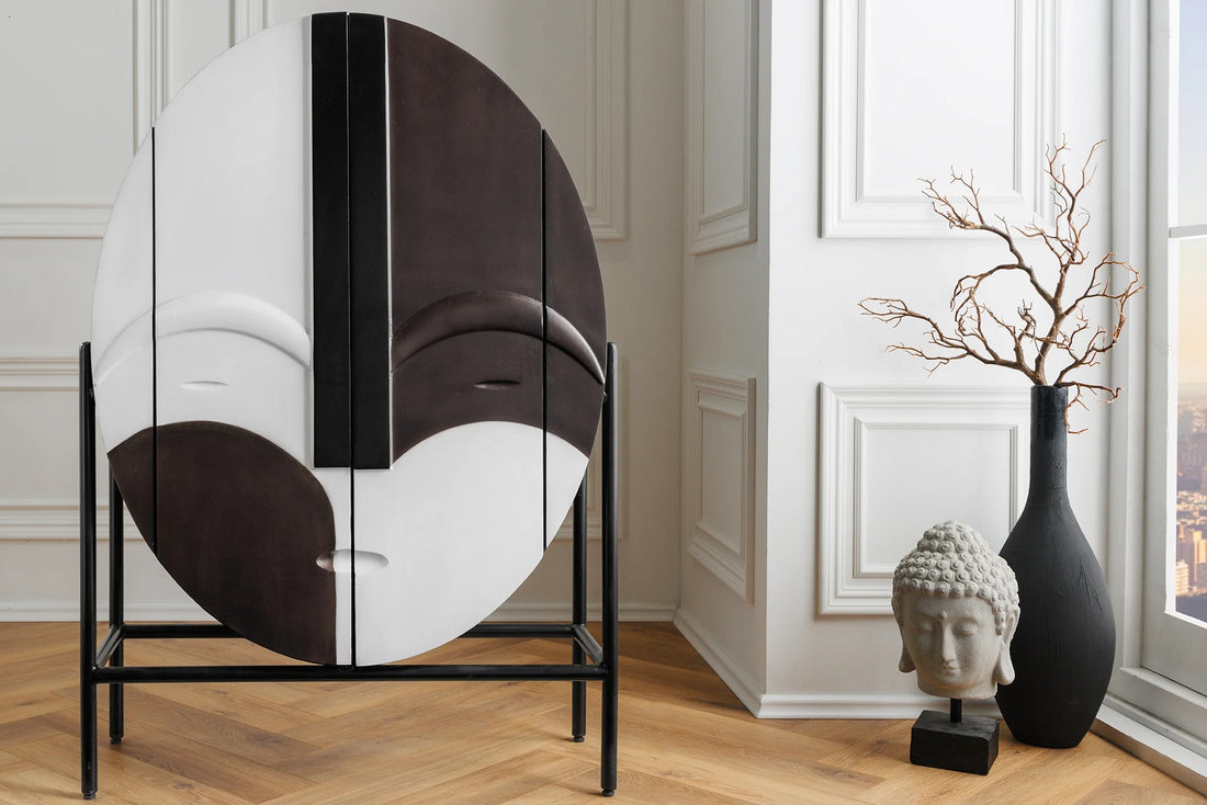 Cabinet Voodoo 120cm Mango Wood Brown Black White