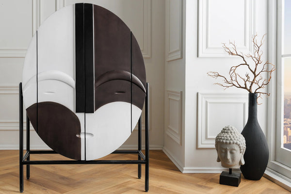 Cabinet Voodoo 120cm Mango Wood Brown Black White