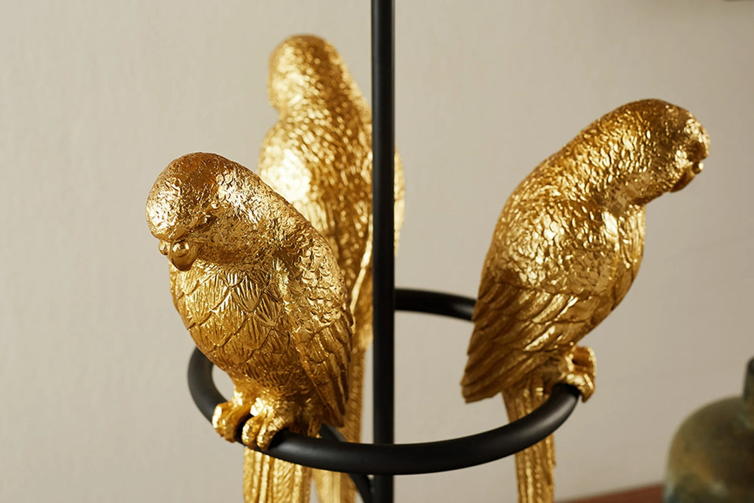 Table Lamp Wildlife 75cm Golden Parrots